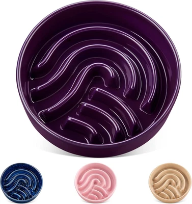 Slow Feeder Dog Bowl, 1.5 Cup Ceramic Slow Feeding Food Dish for Small and Mediu - Image 1 of 4
