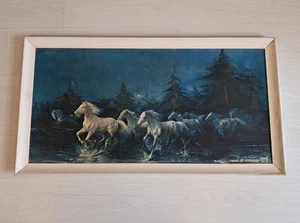 Horses of the Night by A Palmero, Print 38.5" X 20" Approx. - Picture 1 of 15
