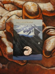 Magic the Gathering Snow-Covered Mountain #2 Hand Painted Custom MTG Alter - Picture 1 of 1