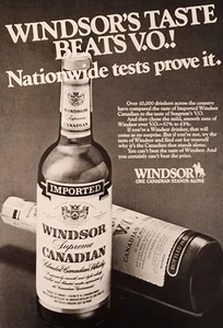 1983 Vintage Print Ad Windsor’s Taste Beats V.O.! Supreme Canadian Whisky Tests - Picture 1 of 2