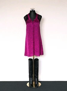 Forever 21 Pink Polka Dot Satin Peter Pan Collar Trapeze Mini Dress Vintage Twee - Picture 1 of 12