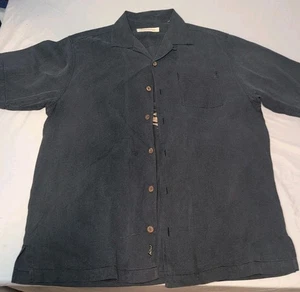 Tommy Bahama Medium 100 % Seide dunkelblau karibisch Nieten hinten - Bild 1 von 7