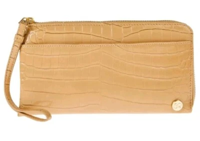 Samantha коричневый To-Go Croco RFID путешествий бумажник с ремешком на запястье ваниль новый с Ярлыками - Изображение 1 из 4