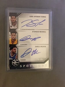 2015/16 Panini Limited Karl Anthony Towns/Okafor/ DeAngelo Russell 10/25 Auto RC - Picture 1 of 2