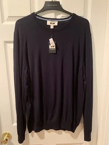 Joseph Abboud Mens Modern Fit Crew Neck Navy Pima Cotton Sweater Size XXL NWT - Picture 1 of 11