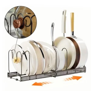 7 Tier Kitchen Pot Pan Storage Rack Organizer Cookware Shelves Holder Stand AU - Picture 1 of 17