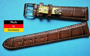 Echt Louisiana Kroko Uhrenband 20/16mm braun TOP Qualität Made in Germany / 130  - Picture 1 of 2