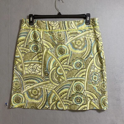 Geoffrey Beene Sport Women Coton Stretch Paisley Multicolor Pencil Skirt Size 12 - Image 1 of 4