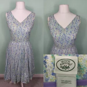 Abito smanicato vintage Laura Ashley floreale plissettato 12 midi - Foto 1 di 10
