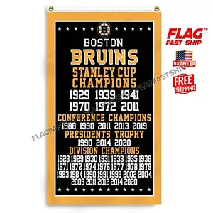 Boston Bruins 3x5 Fuß Banner Flagge Premium NHL Hockey Stanley KOSTENLOSER Versand - Bild 1 von 16