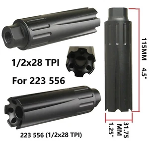 Precision XL Extra Long 4.5" 223 Linear Comp 1/2x28 TPI Aluminum BLACK - Picture 1 of 1