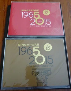 Singapore 2015 SG50 50 yrs of Independence Stamps Folder Set of 2 MNH - Picture 1 of 3