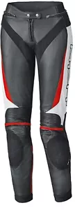 Women's Motorcycle Pants 38 - Held Lane II - Leather Pants Black-White-Red - Picture 1 of 4