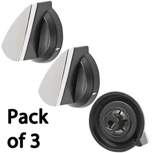 RANGEMASTER 90 110 DF 6095 6247 6248 7033 Hob Flame Switch Knob Silver Black x 3 - Picture 1 of 1