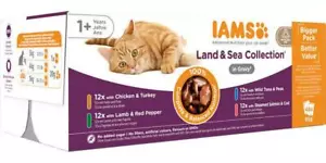IAMS Delights Land & Sea Collection In Gravy Digestive Adult Wet Cat Food 48x85g - Picture 1 of 4