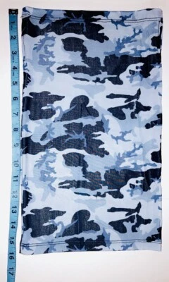 Military Camouflage neck gaiter, face mask with ear holes blue patriotic bandana - Image 1 of 4