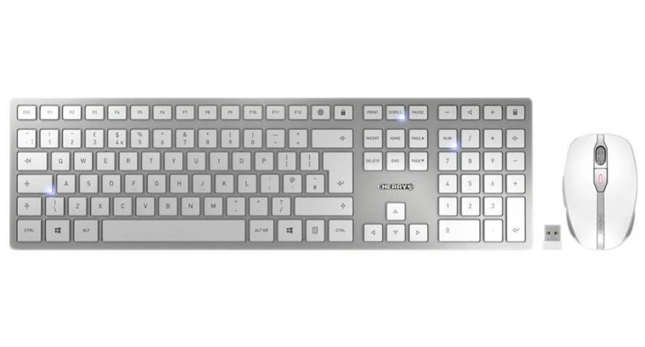 CHERRY DW 9100 Slim Wireless Keyboard & Mouse Set, Silver/White JD-9100GB-1 - Image 1 of 1