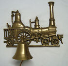Vintage 12" Brass Wall Mount Dinner Bell Train Locomotive Steam Engine