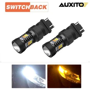 AUXITO Super Bright LED Turn Signal Light Bulbs Switchback 3157 4157 Amber/White - Picture 1 of 8