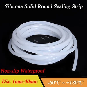 Silicone Rubber Solid Sealing Strip Gasket Round Cord Bar Dia: 1-30mm Waterproof - Picture 1 of 5