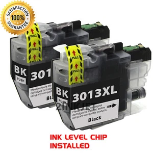 2 LC3013 XL BK Ink Cartridges for Brother LC3011 MFC-J491DW J497DW J690DW J895DW - Picture 1 of 2