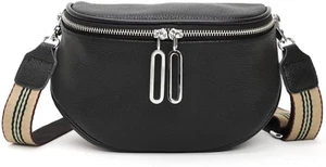 Marsupio Donna Elegante Pelle Borsa Tracolla Donna Piccola Borsetta Grigio Scuro - Imagen 1 de 7