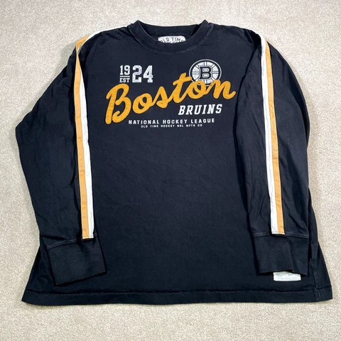 Boston Bruins Sweatshirt Men 2XL Black NHL Hockey Pullover Crewneck Old Time Cover
