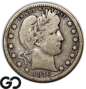 1916-D Barber Quarter, Denver Final Year Issue - Picture 1 of 3