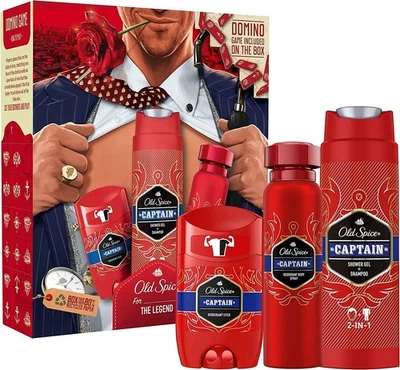 Old Spice Gentleman Gift Set for Men with Captain Deodorant Spray, Deodorant Sti