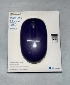 Microsoft 1850 Wireless Mobile Mouse Windows Mac 1539 1636 Purple Sealed - Picture 1 of 10