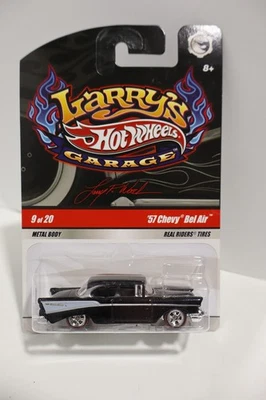 2008 Hot Wheels Larry's Garage Black '57 Chevy Bel Air  #9/20 Real Riders - Image 1 of 3