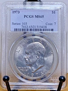 1973 Ike Eisenhower Dollar PCGS MS65 Mint State 65 #21319418 - Picture 1 of 2