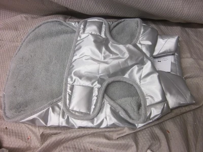 GAP Pet Dog Smooth Quilted Puffer Vest Metallic Silver Size Small $49.95 - Image 1 of 4