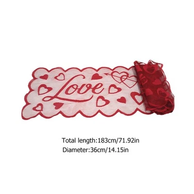  Love Table Runner Dining Room Tablecloth Valentines Day Heart Decor - image 1 of 4