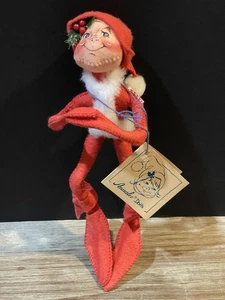 "Muñeca de colección Annalee Elf 9"" roja de Navidad con sombrero y muérdago 1992 Santa" - Imagen 1 de 12
