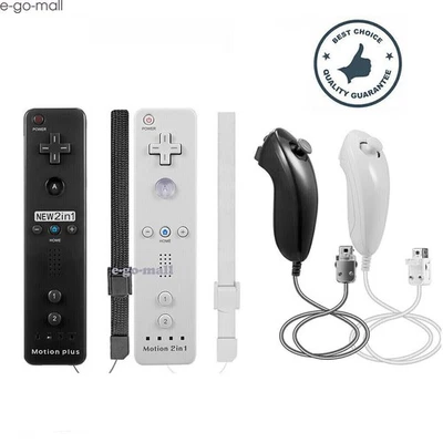Built in Motion Plus Remote Controller&Nunchuck For Nintendo Wii/Wii U Console - Image 1 of 4