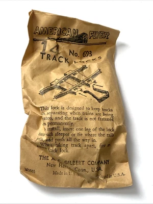 American Flyer 693 Track Locks Clips ~ Lot Of 14 SEALED in Original Envelope NOS - Image 1 of 4