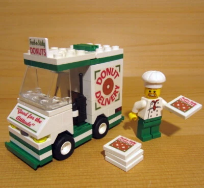 DadventureDan's CUSTOM DONUT DELIVERY VAN for LEGO town city truck vehicle set - Image 1 of 4