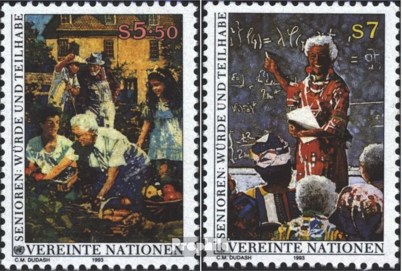 Naciones Unidas - Viena 141-142 sobres primer día 1993 los Tercera edad - Imagen 1 de 1