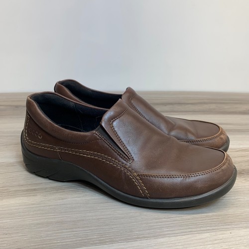 Mocassini Ecco Felicia donna taglia EU 37 US 6 pelle marrone zeppa scarpe slip on