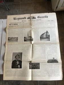 Weymouth MA Gazette & Transcript 1905 Congregational Church Oversize Newspaper - Picture 1 of 7