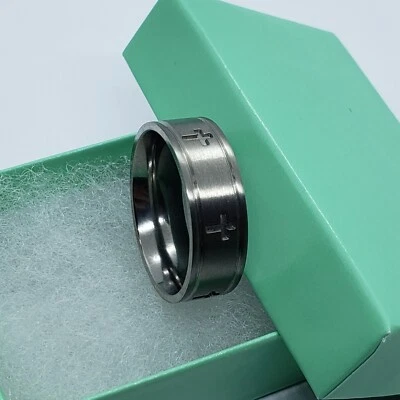 Alianza de boda de titanio de 8 mm anillo cruzado talla profunda bordes acanalados ajuste tallas 6-14 Foto 1 de 4