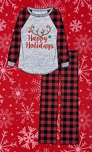 Pijama estilo navideño niñas pequeñas 3T “Felices Fiestas” nuevo con etiquetas Navidad - Imagen 1 de 3