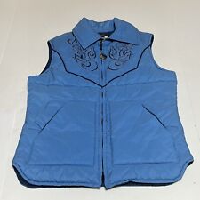 Vtg Miller Western Puffer Vest Women’s Small Outerwear Colorado Made USA Blue