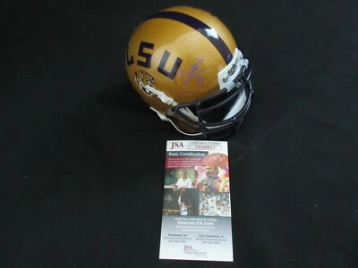 ED ORGERON SIGNED LSU TIGERS GOLD MINI HELMET w/"Geaux Tigers!" JSA COA PROOF - Image 1 of 4