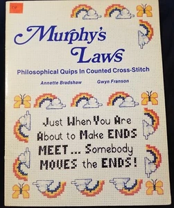 Cross Stitch Pattern Leaflet Murphys Law Philosophical Quips Funny Sayings  - Picture 1 of 3