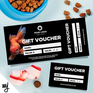 Custom Printed Gift Vouchers | Perforated | Fishing Sports Supplies Pet Shop - Picture 1 of 1