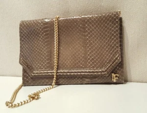 Louis Feraud Schlangenleder  Vintage Schultertasche Clutch Handtasche Tasche - Bild 1 von 12