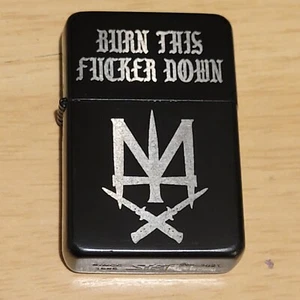 Meth Syndicate BURN THIS DOWN Flint Lighter Engraved Windproof NEW - Picture 1 of 10