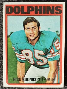 1972 Nick Buoniconti Miami Dolphins Topps NFL Card #43 NCAA Notre Dame Irish - Picture 1 of 6